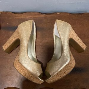 JESSICA SIMPSON Metallic Leather Platform ‘CANDI’ Pumps - Sz 8